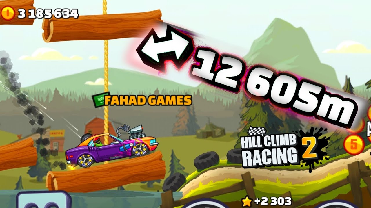 Hill climb racing 2 | FOREST 12605M MUSCLE CAR My new Record Amazing gameplay