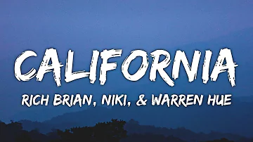 Rich Brian, NIKI & Warren Hue - California (Lyrics)