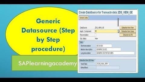 How to create Generic datasource based on View /table(Step by Step procedure)