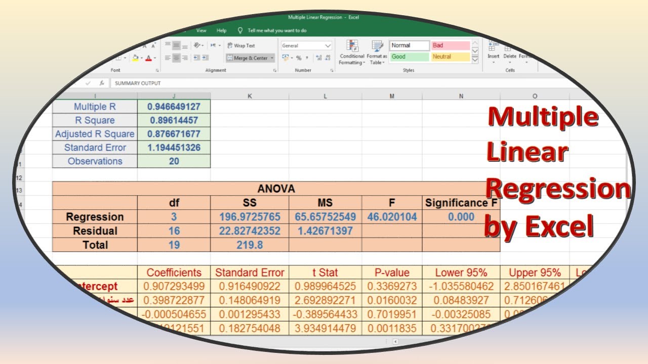 Regresion lineal en excel