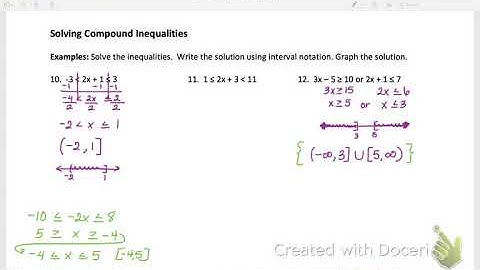 Compound and Absolute Value Inequalities (P.9 Part 2)