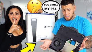 Destroying My Boyfriends PS4 & Surprising Him With NEW PLAYSTATION 5!