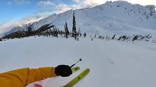 Kicking Horse, BC Happy Powder Skiing on Jan 21, 2022