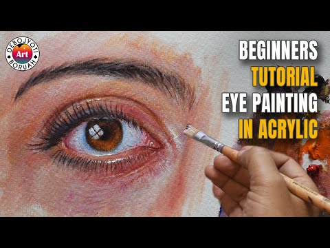 BEGINNERS TUTORIAL  Eye Painting with ACRYLIC on Paper by Debojyoti Boruah