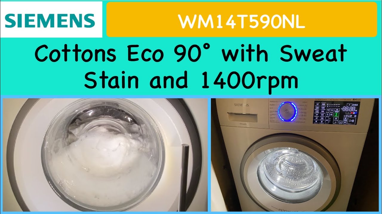 Siemens iQ500 WM14T590NL - Cottons Eco 90° with Sweat Stain (Full cycle)