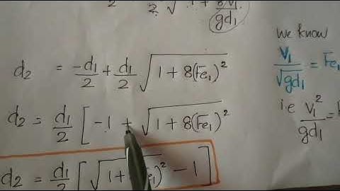 FM-2 - MODULE -4 Expression for depth of hydraulic jump in terms of upstream froude number