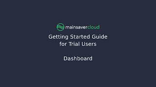 2.0 - CMMS Dashboard - Getting Started with Mainsaver Cloud