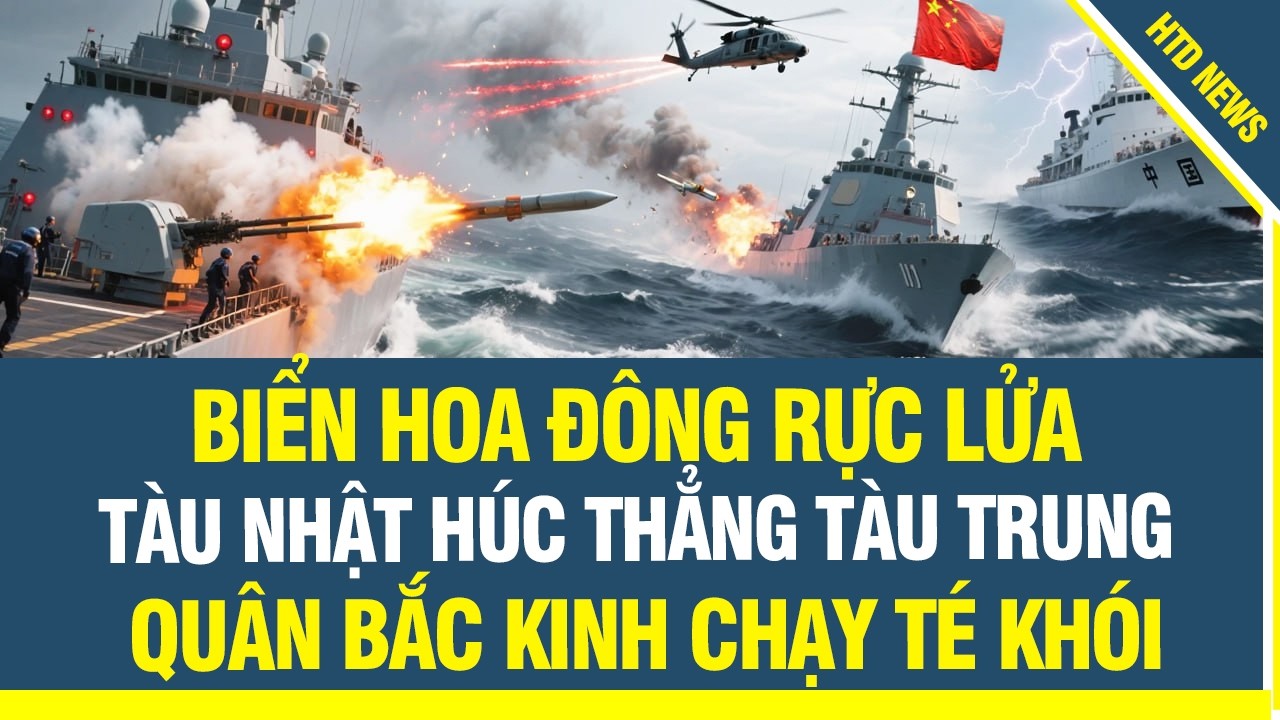CUỘC RƯỢT ĐUỔI NGHẸT THỞ! Tàu chiến Nhật húc thẳng tàu Trung Quốc, Hải cảnh Bắc Kinh chạy té khói
