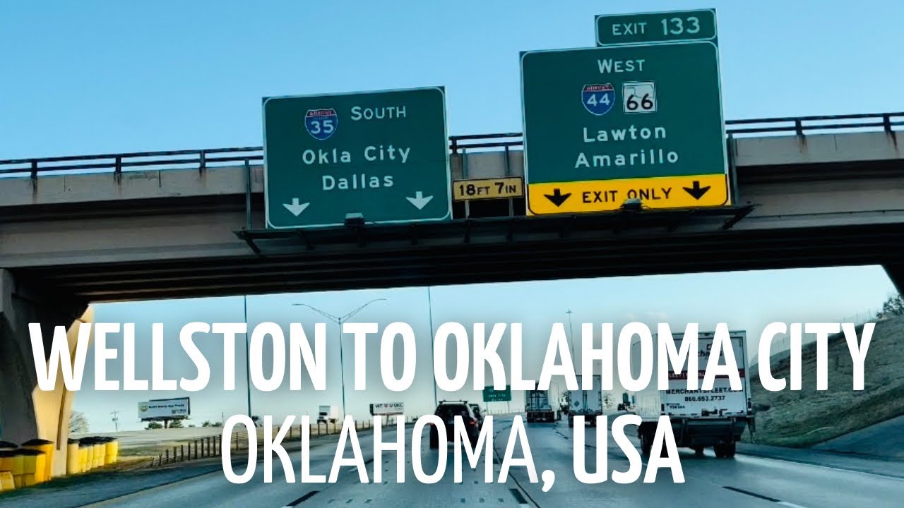 Driving from Wellston to Oklahoma City, I44 West, Oklahoma, USA YouTube
