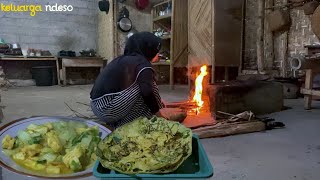 membuat peyek cabe ijo, tumis sawi putih dan tahu super nikmat , masakan desa,hidup di desa