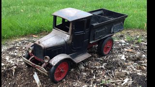 Antique Buddy L Pressed Steel Sand & Gravel Truck Showcase