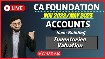 Inventory Valuation CA Foundation Accounts  | LIVE CA Foundation Accounts Classes |Class # 30