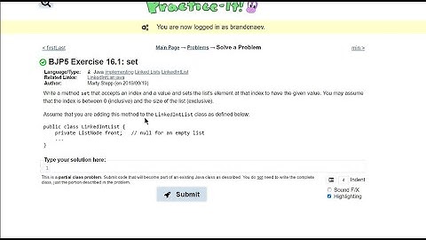 Java Practice-It || 16.1 set || implementing, ListNodes, LinkedLists