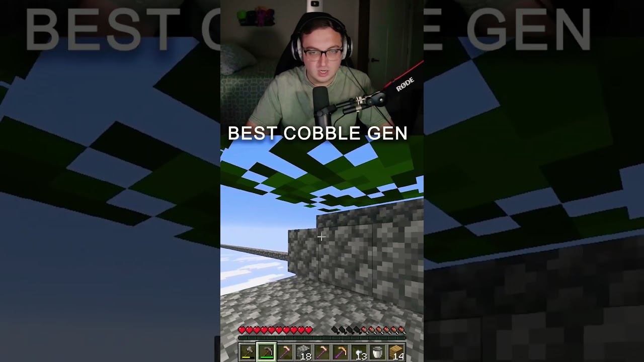 The Best Cobblestone Generator In Minecraft #minecraft #gaming #shorts