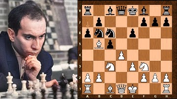 A slow a6 move punished - Mikhail Tal vs Milev - Tarrasch Defense: Symmetrical Variation