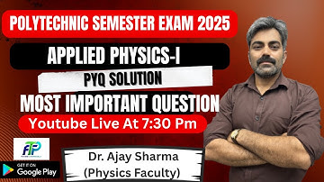 Applied Physics-1PYQ Solution of Up Polytechnic Exam #bteup2025 #futuretechpathshala