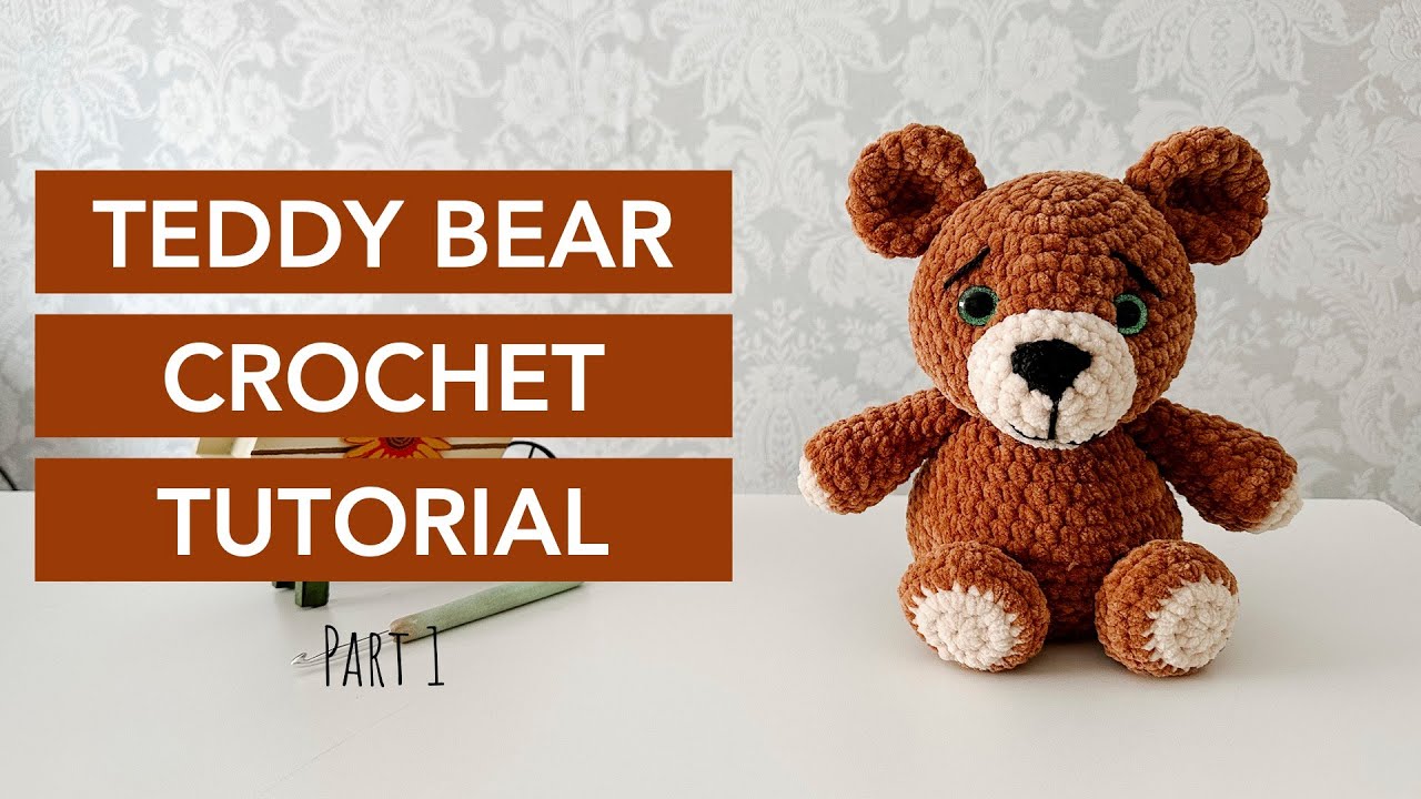 Crochet Stuffed Animal Bear DIY Kit, Craft Kit for Teens and Adults, All Materials Included, Detailed Instructions with 54 Pictures, Hypoallergenic