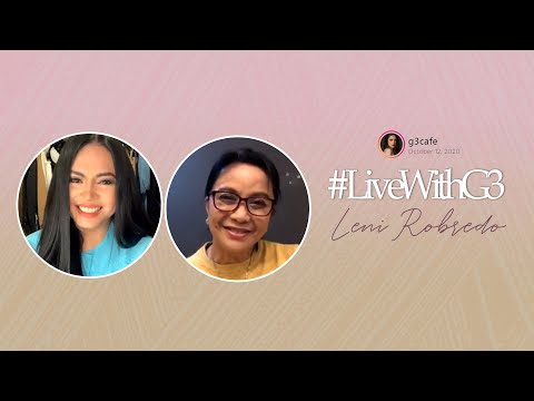 #LivewithG3 Vice President Leni Robredo - October 12, 2020