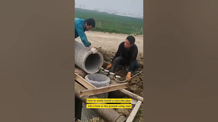 How to easily install a concrete pipe into a hole in the ground using rope