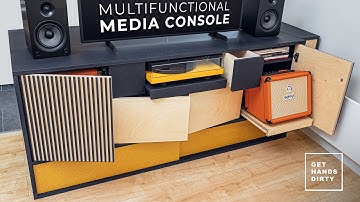 The Most Multifunctional Media Console Ever // Tiny Apartment Build Ep.21.5
