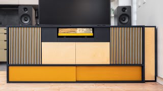 The Most Multifunctional Media Console Ever // Tiny Apartment Build Ep.21.5