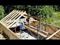 This made MY toes Tingle! One Man Attempts to Install Ridge Pole and Rafters on Post and Beam Barn