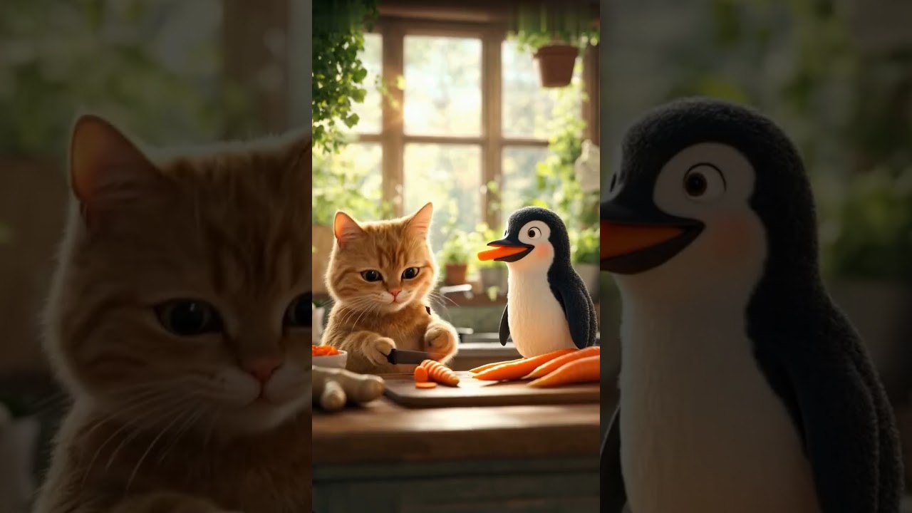 Cat vs. Penguin Spa Day: Ice, Shrimp & Absolute Chaos! 🐱🐧❄️ 