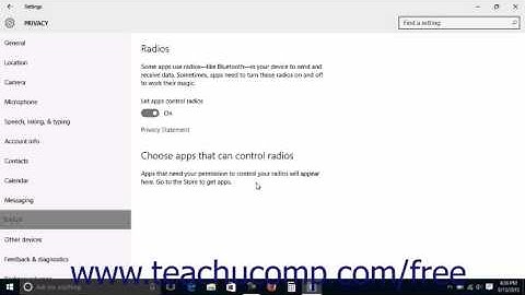 Windows 10 Tutorial Radios Privacy Settings Microsoft Training