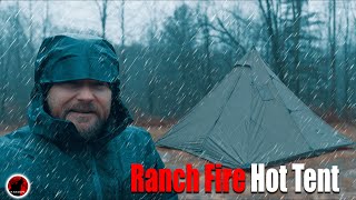 Testing out the Newest NatureHike Hot Tent - Ranch Fire Tipi in Heavy Rain & Ice Torture Test