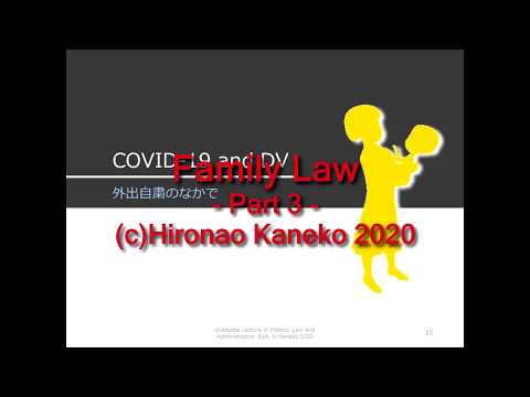 Japanese Law Contemporary Problems Family Law P3, TokyoTech Online Lecture2020, KanekoLabo
