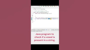 How to check if a vowel is present in a string using Java program. #javatechsolutions #corejava