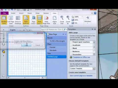 onenote 2010 templates