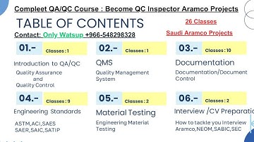 QA/QC Complete Course   Become QC Inspector/QC Engineer  Complete  Course Aramco  Based Project
