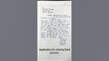 Application For Closing Fixed Deposit Account #application #fd #shortvideo #shorts