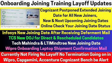 Currently No Layoff in Top MNCs Cognizant DOJ Changed Infosys TCS TechM LTIMindtree New Joining Date