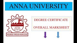 Anna university | certificates full details | overall mark sheet / degree certificates