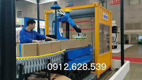 Robot xếp hàng lên xe tải container -hệ thống tự động hóa mô hình