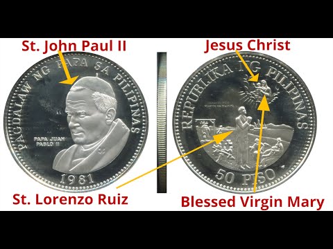 1981 50 Piso Pope John Paul II Visit To The Philippines Commemorative Coin