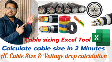 Calculate Cable size in 2 Minutes / Cable size & Voltage drop calculation / Cable Sizing Excel tool.