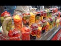 Nonstop order clean and fresh fruit juice making  gwangjang market in seoul  korean street food