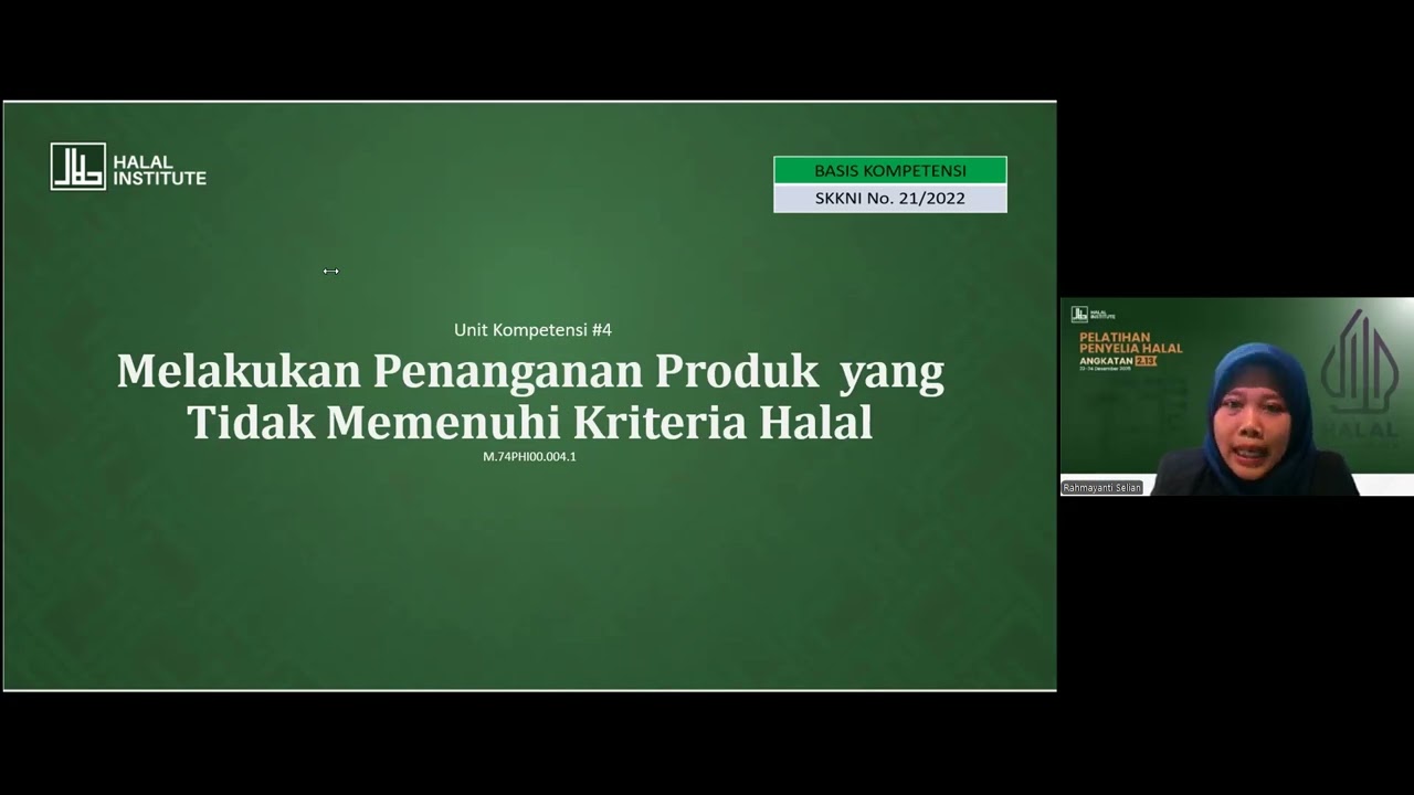 Melakukan Penanganan Produk Yang Tidak Memenuhi Kriteria Halal