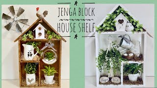 Jenga Block House  Shelf/Stand