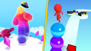 Blob Runner 3D VS Stack Rider Speedrun All Levels Gameplay 4K 💜🟠