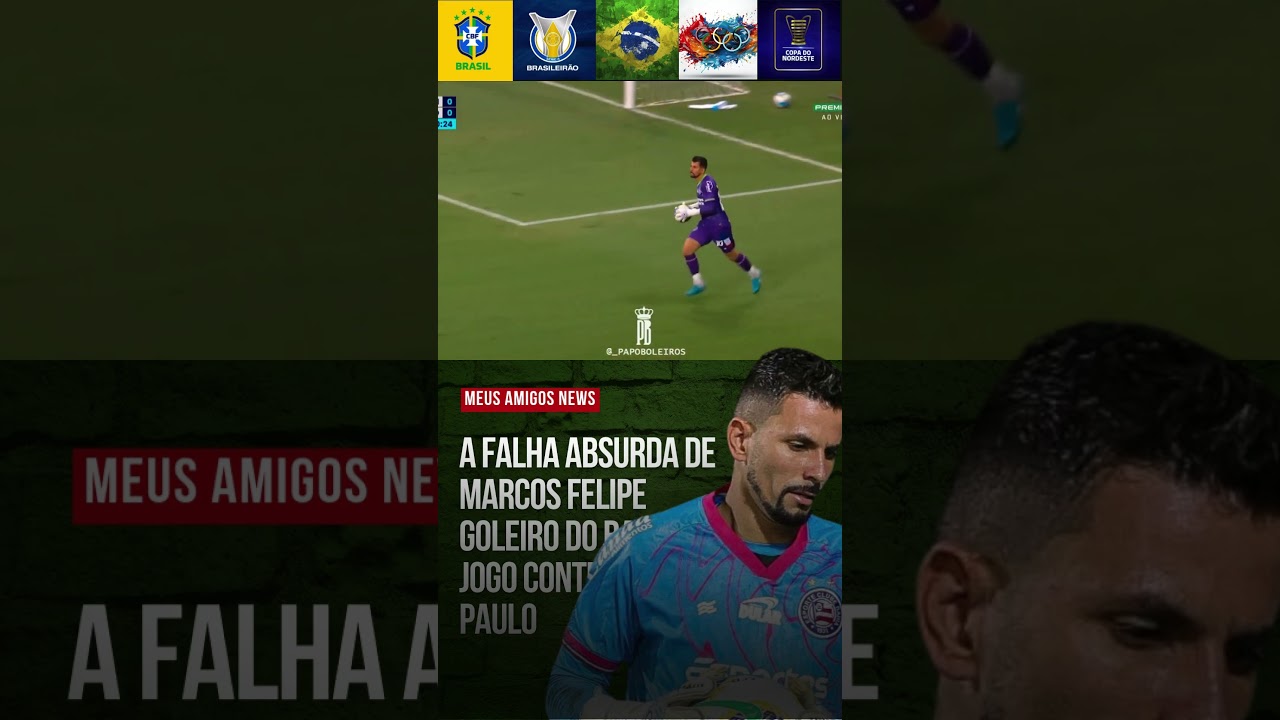 A FALHA ABSURDA de Marcos Felipe goleiro do BAHIA no gol do São Paulo 