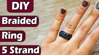 How to Make Leather Ring // Make Braided Leather // 5 Strand