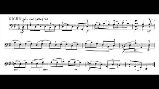 バッハ 無伴奏チェロ組曲第1番　バッハ 無伴奏チェロ組曲第1番　Gigue（チェロパート楽譜）