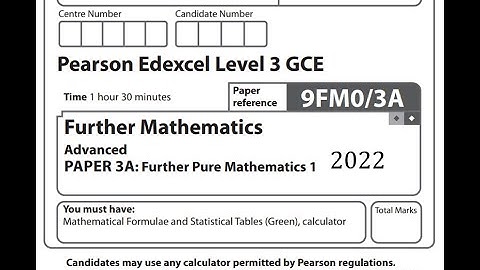Further Pure 1 2022 Pearson Edexcel A level further maths