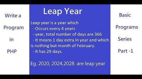 WAP to find Leap year program/code in PHP