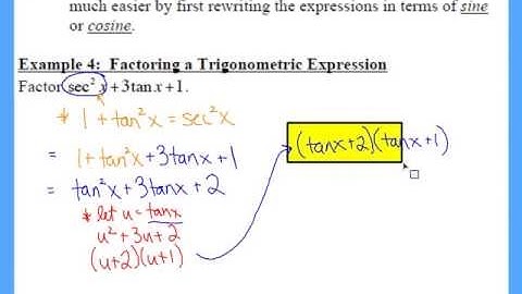 PC: 5.1 Notes: Example 4 - Factoring a Trigonometric Expression