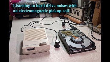 Listening to hard drive noises with an electromagnetic pickup coil